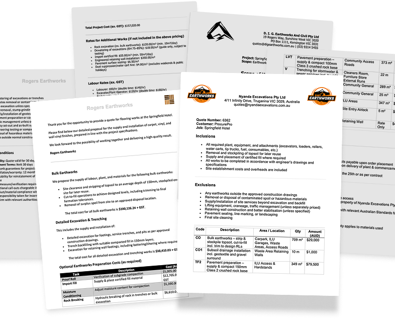 Quote documents
